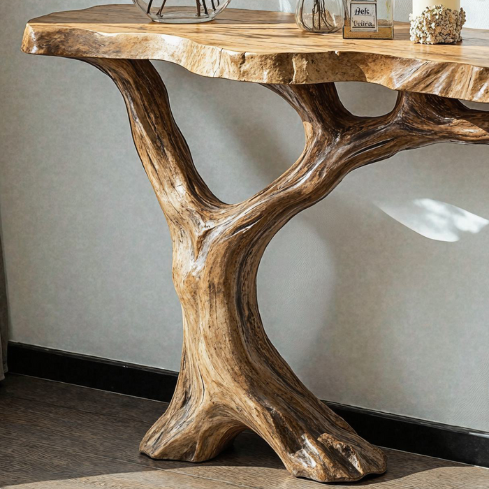 Rustic Organic Wood Hallway Console For Cozy Homes, 30 To 71 Inch