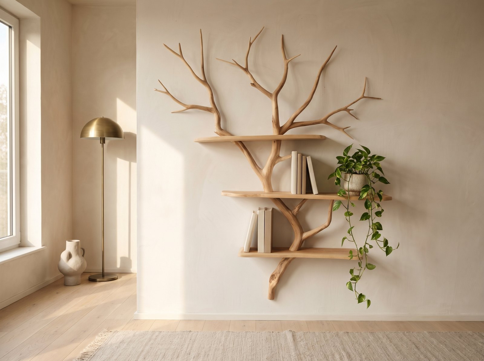 Floating Wood Shelves