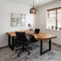 Modern Live Edge L Shaped Desk For Home Workspace