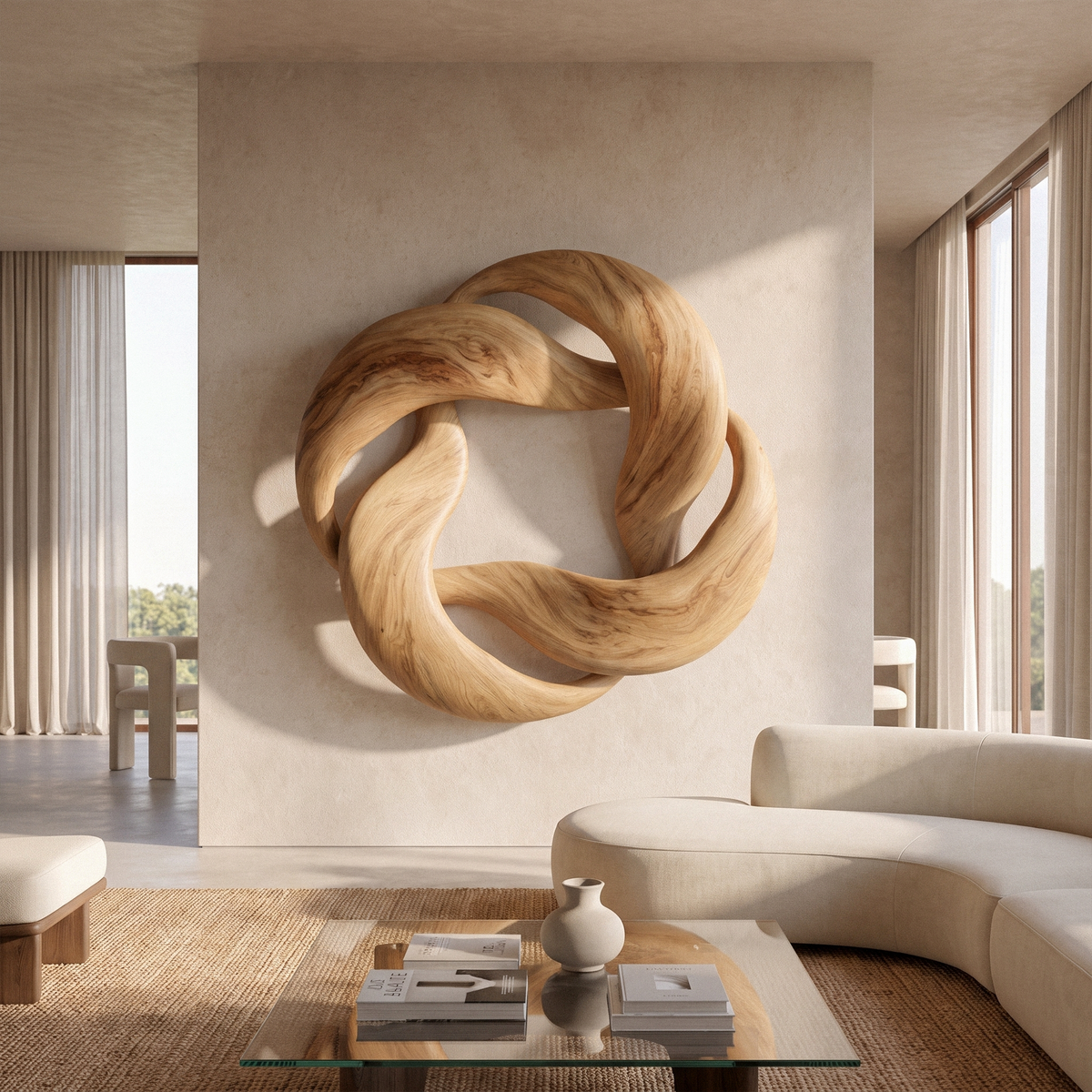 Abstract Circular Loop Wall Art For Living Room And Office
