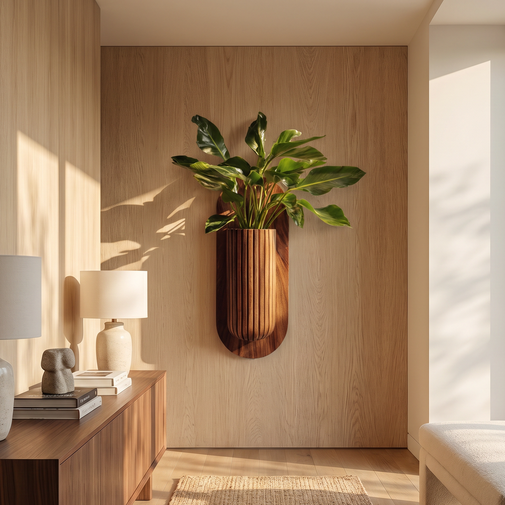 Minimalist Wood Wall Planter