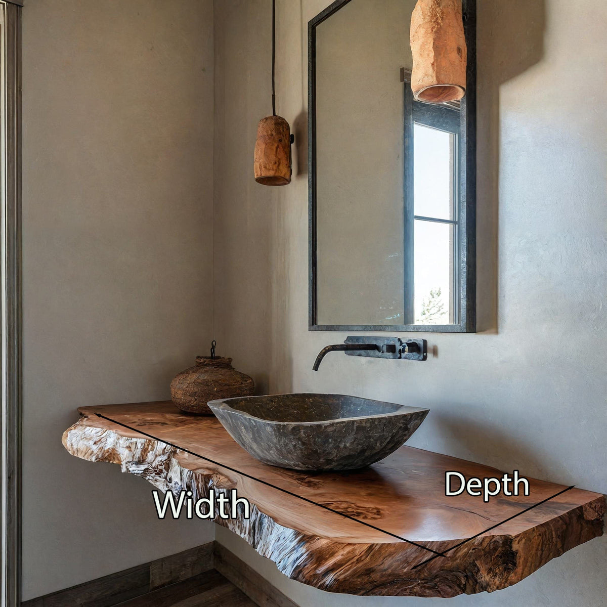 Handcrafted Counter Bathroom Vanity Shelf – Style 2