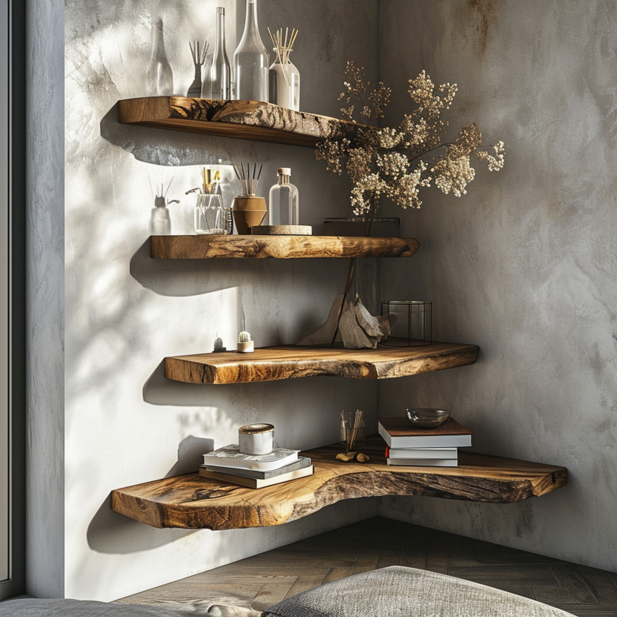 Live Edge Floating Shelves Wall Mounted