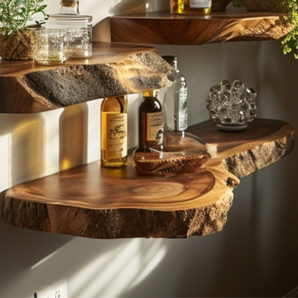 Floating Wood Shelf Display Shelf
