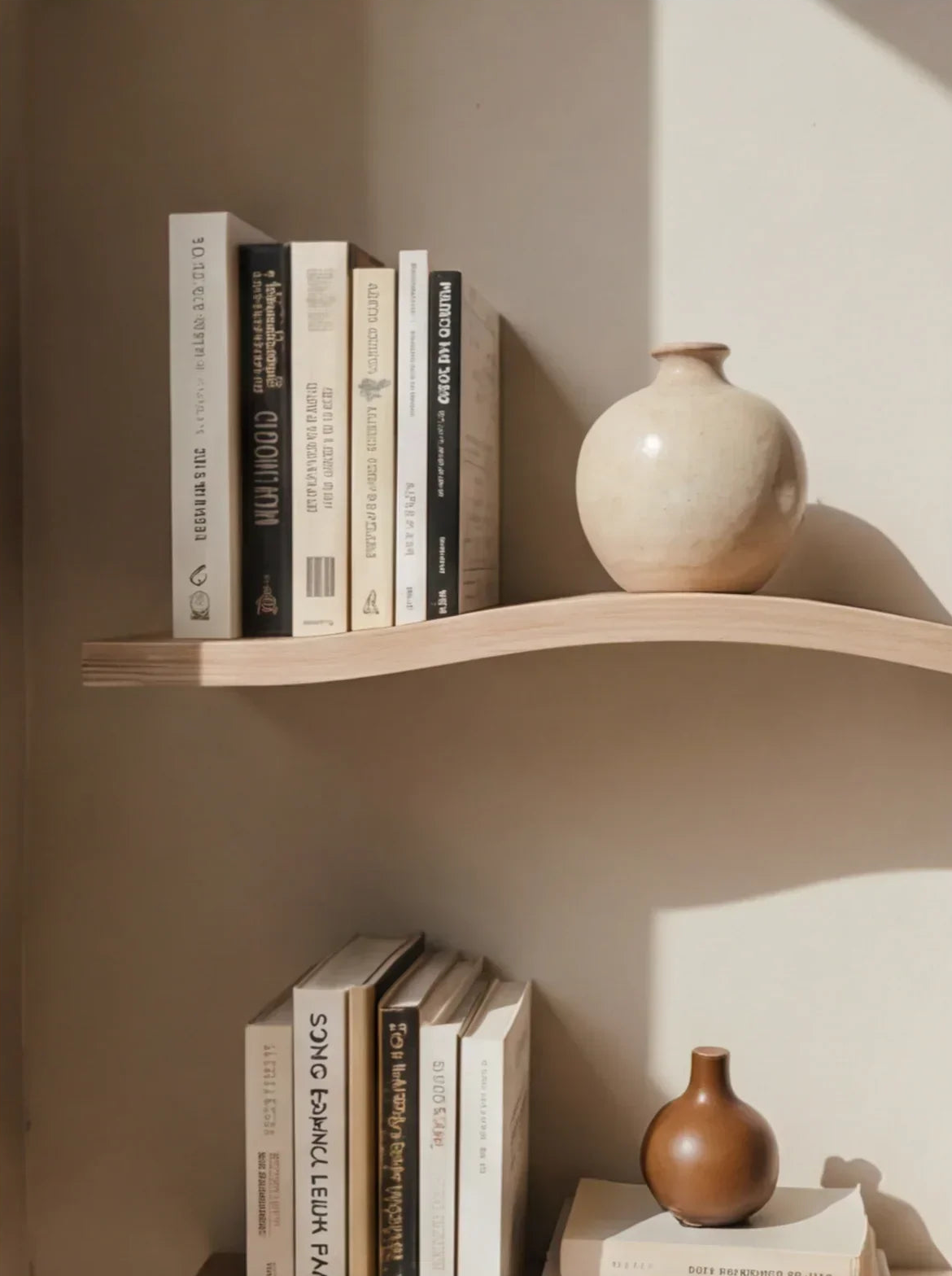 Handcrafted Wavy Rustic Wooden Shelf