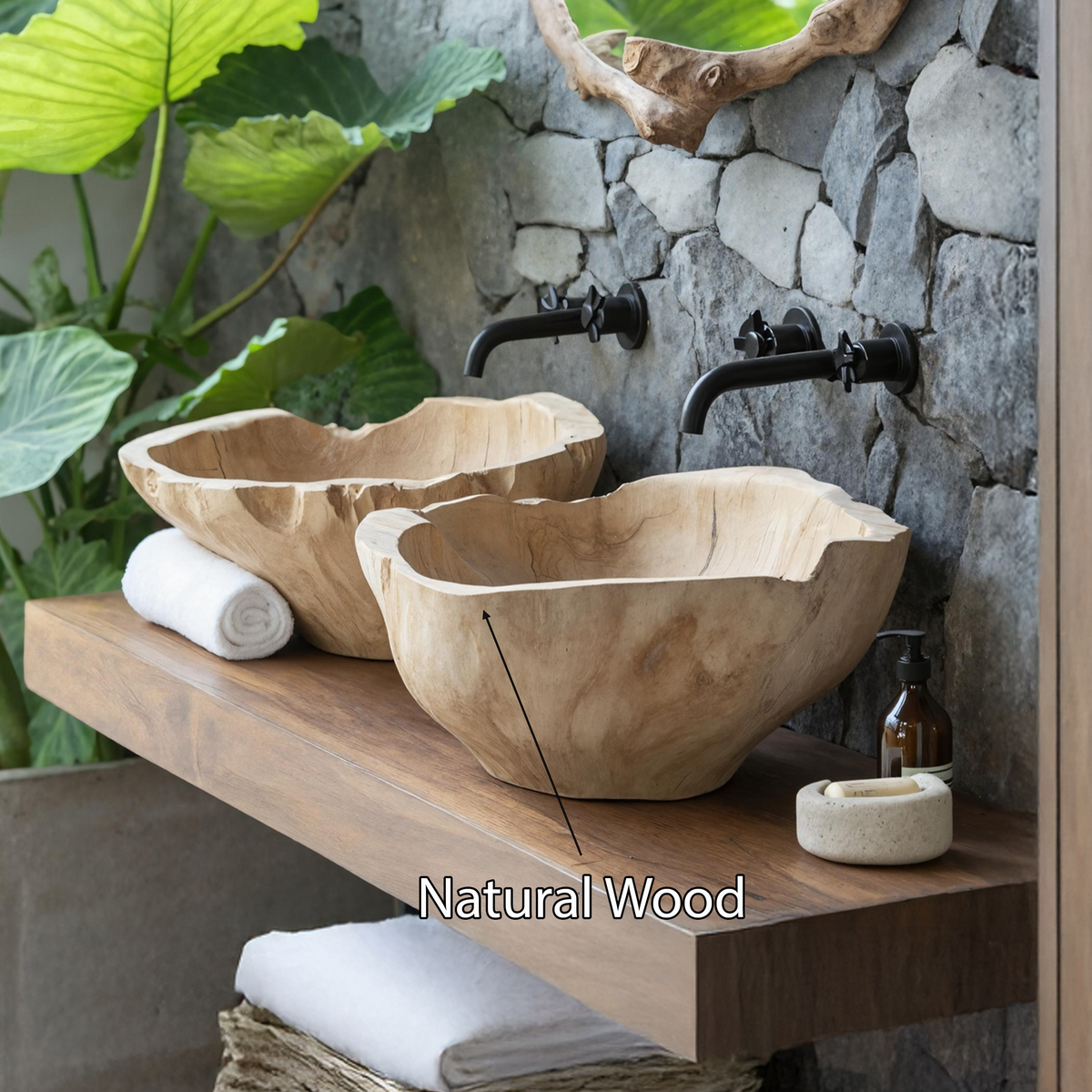 Handcrafted Solid Wood Sink For Personalized Bathroom