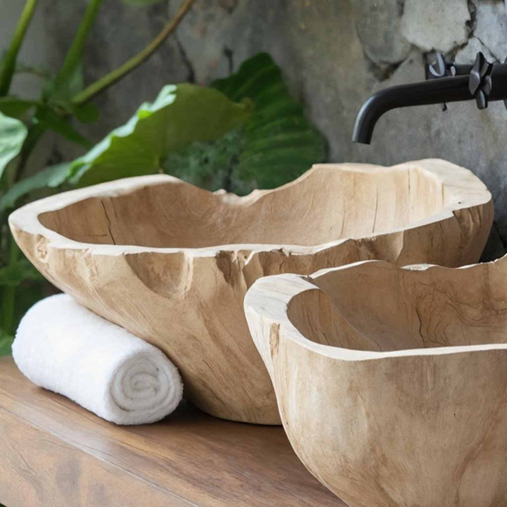 Handcrafted Solid Wood Sink For Personalized Bathroom