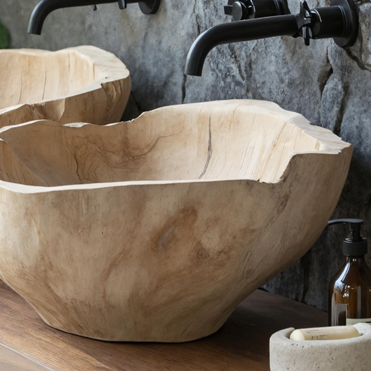 Handcrafted Solid Wood Sink For Personalized Bathroom
