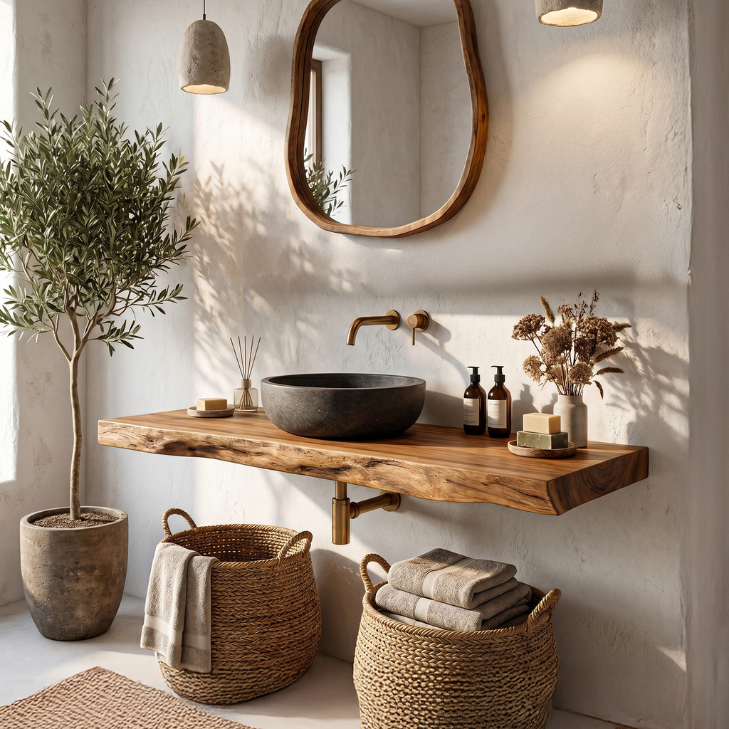 Rustic Organic Bathroom Vanity