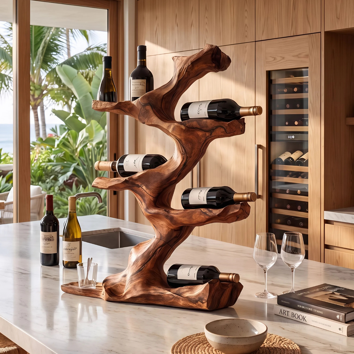 Rustic Wood Wine Holder