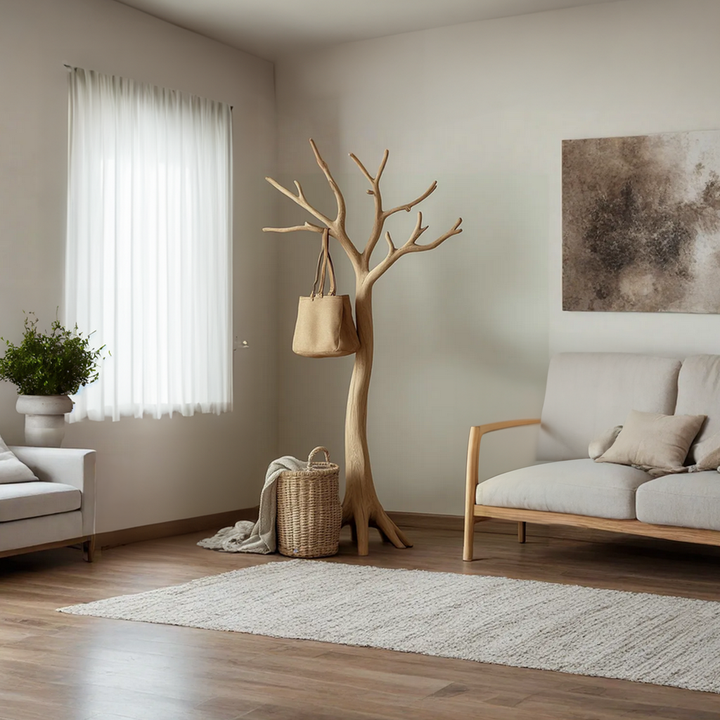 Driftwood Branch Coat Rack, Wall Mounted Solid Wood Tree Hanger