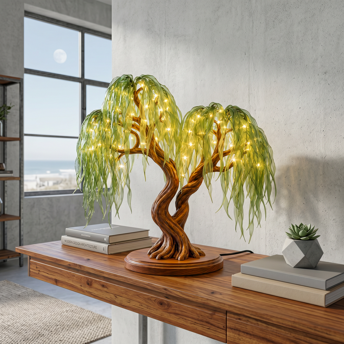 Rustic Willow Tree Lamp For Bedroom And Living Room