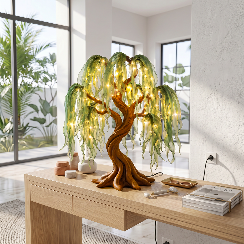 Contemporary Sculptural Tree Table Lamp For Living Room