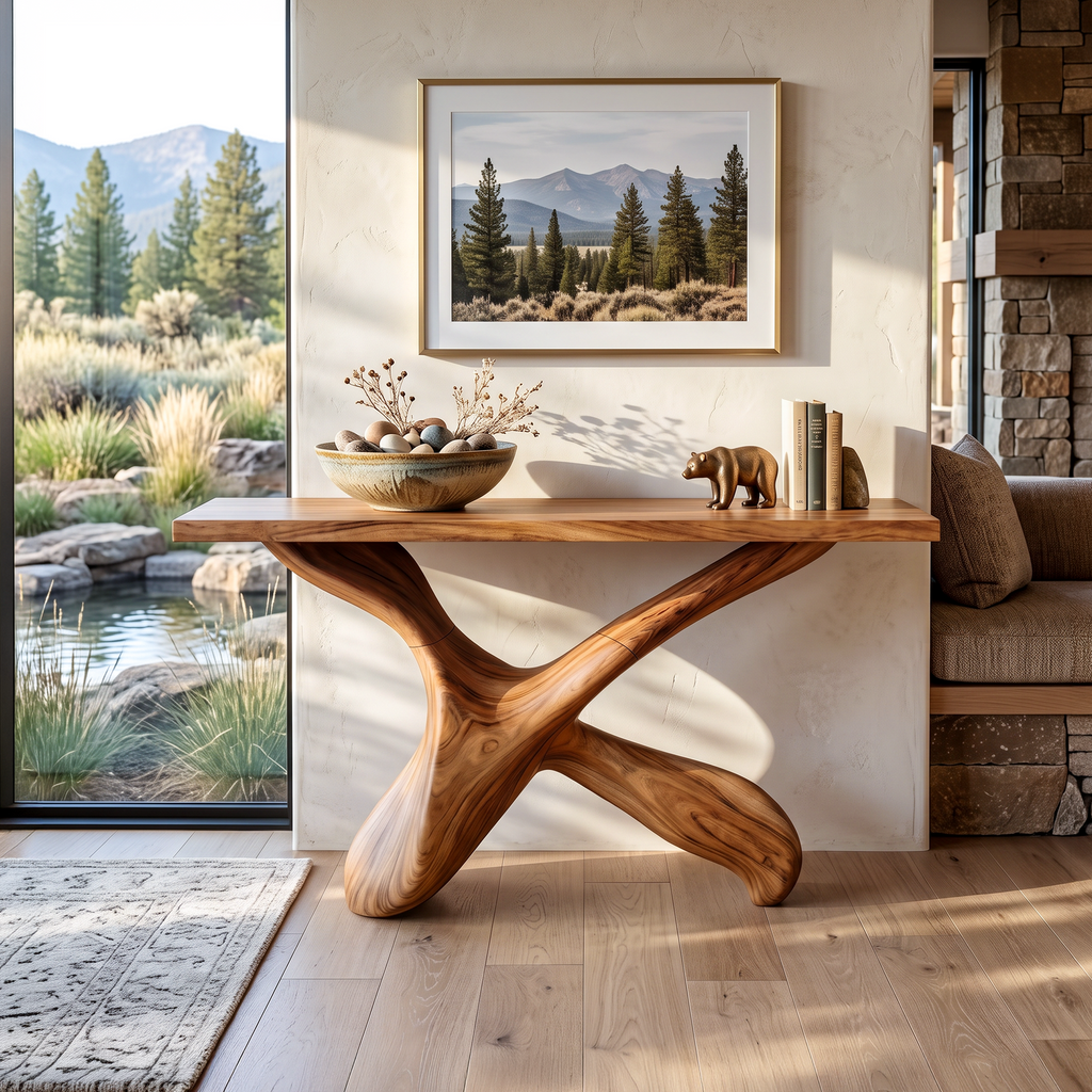 Solid Wood Farmhouse Entry Table In 4 Finishes, 30 To 71 Inch