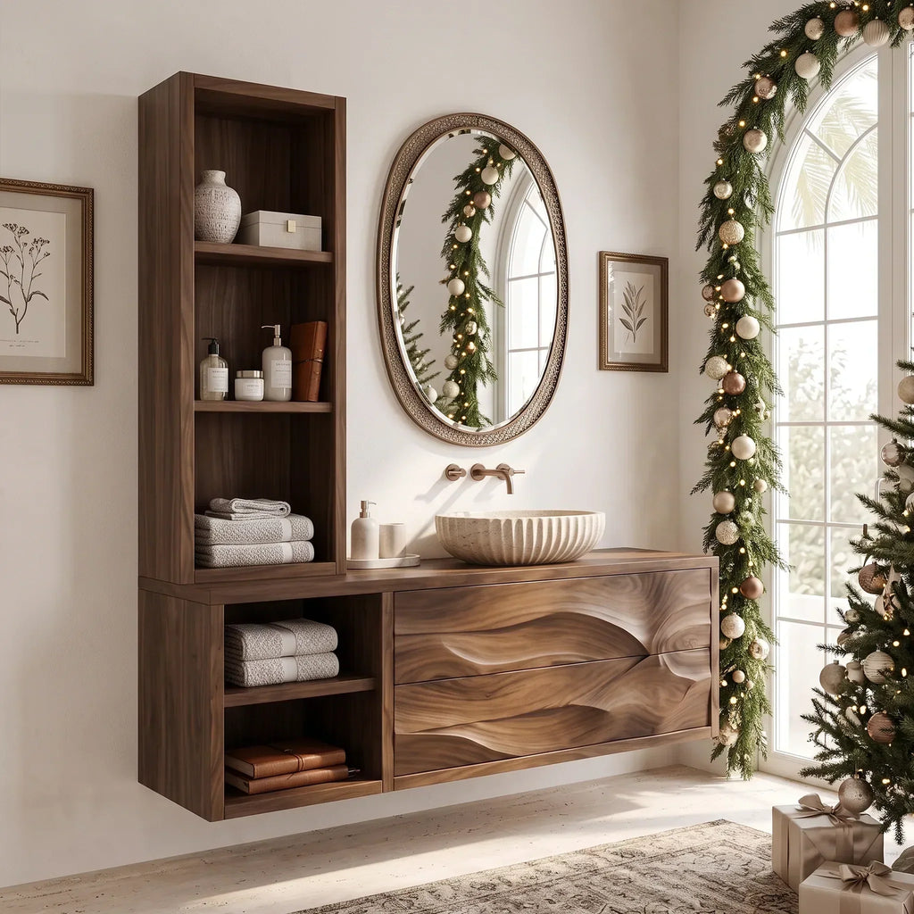 Mid Century Christmas Floating Vanity Urban Apartment