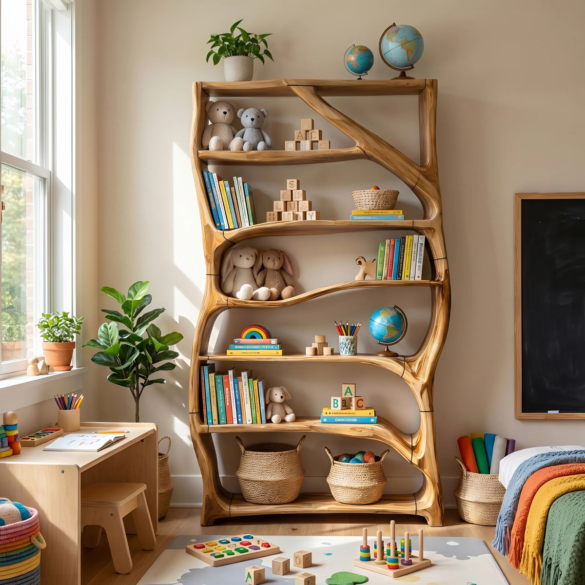 Minimalist Handcrafted Wood Bookshelf