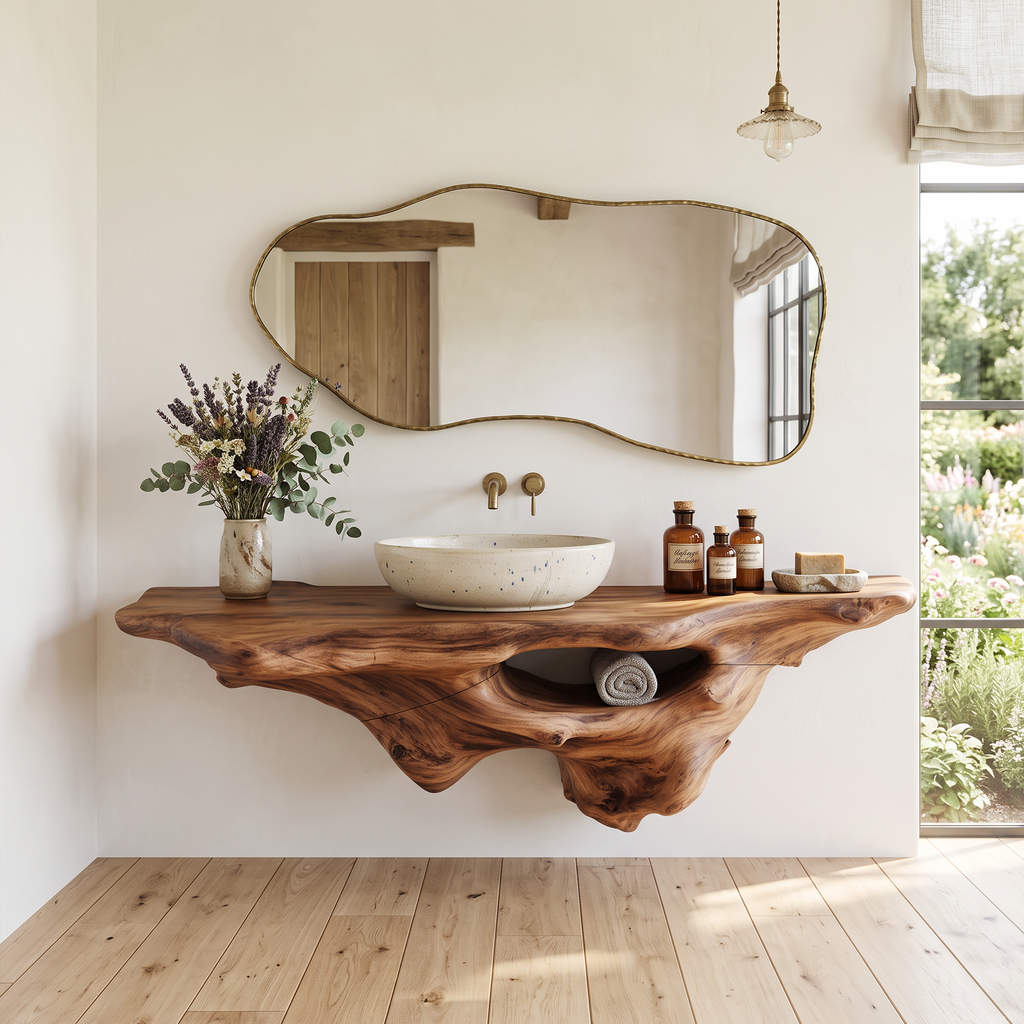 Farmhouse Bathroom Vanity, Solid Wood Sink Console for Remodels