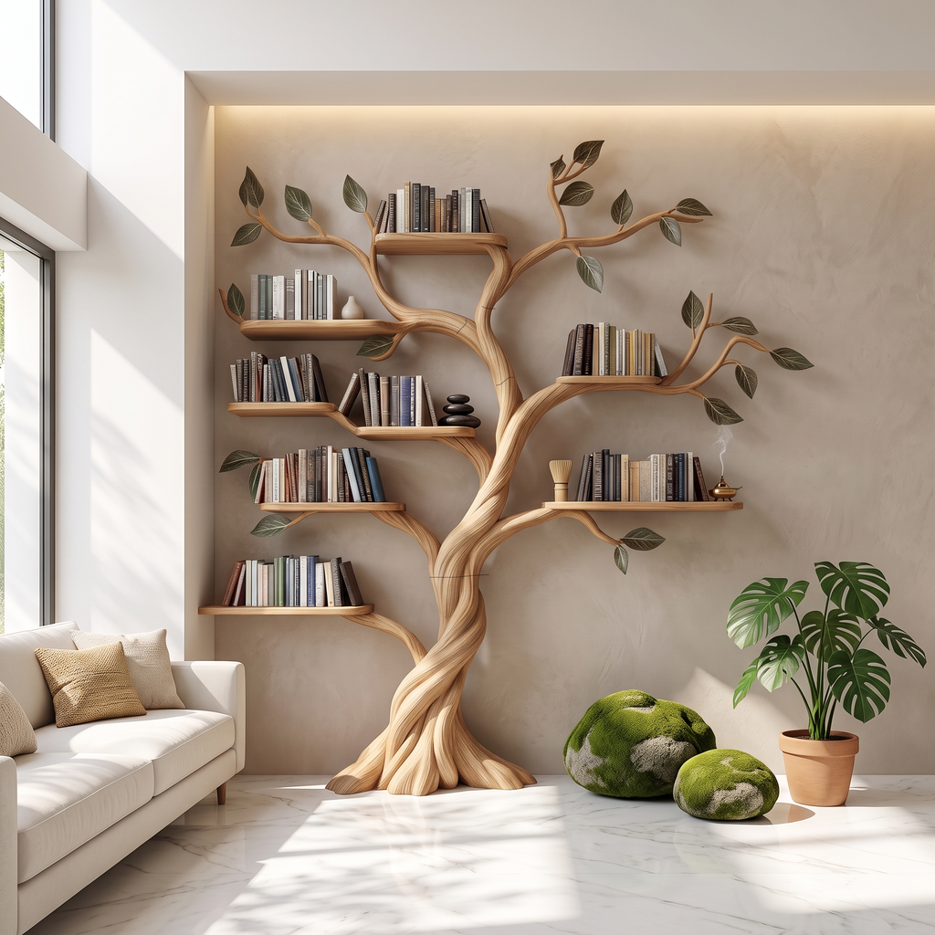 Rustic Tree Bookshelf