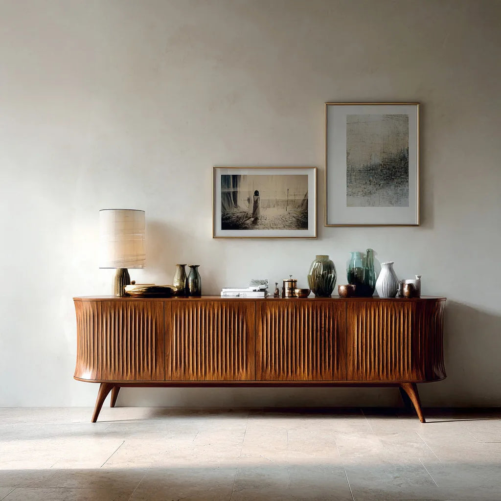 Contemporary Fluted Sideboard For Dining Room