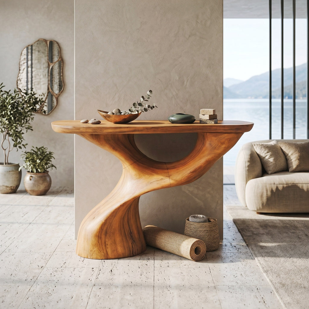 Farmhouse Solid Wood Console Table For Furniture Decor Space