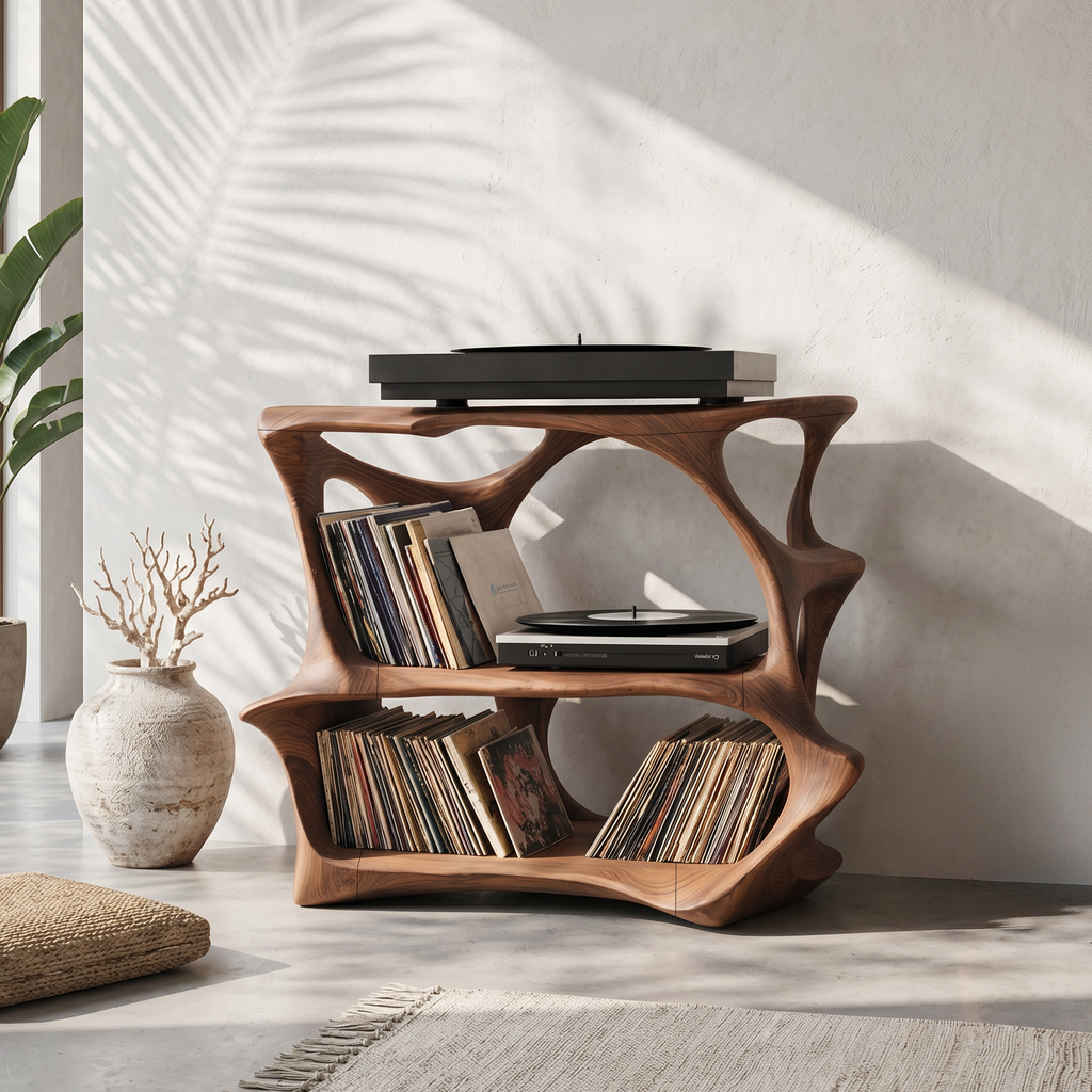 Farmhouse Wooden Media Stand Entryway Decor Charm