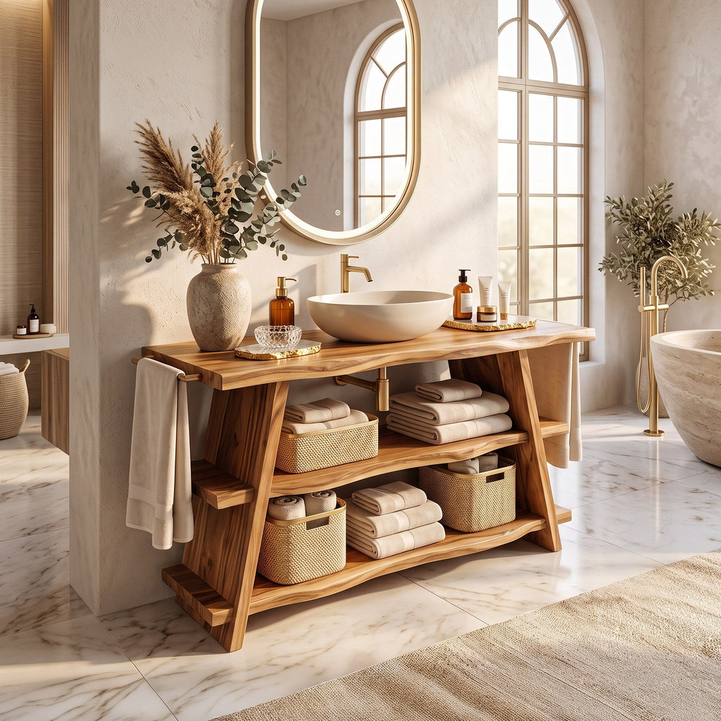Rustic Vanity With Drawer For Compact Bathroom Spaces