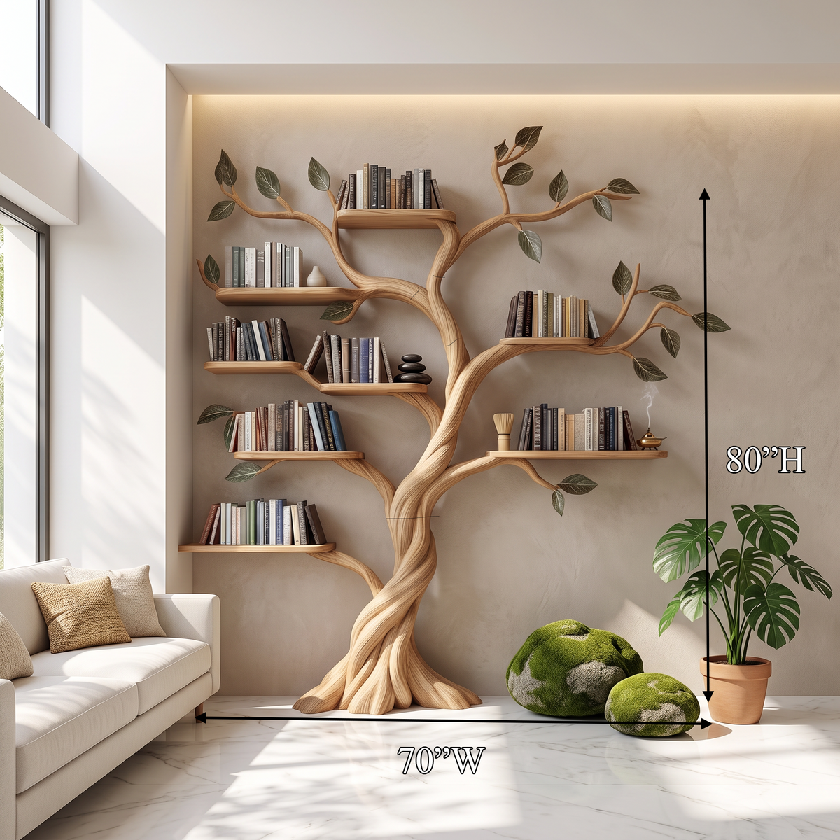 Rustic Tree Bookshelf