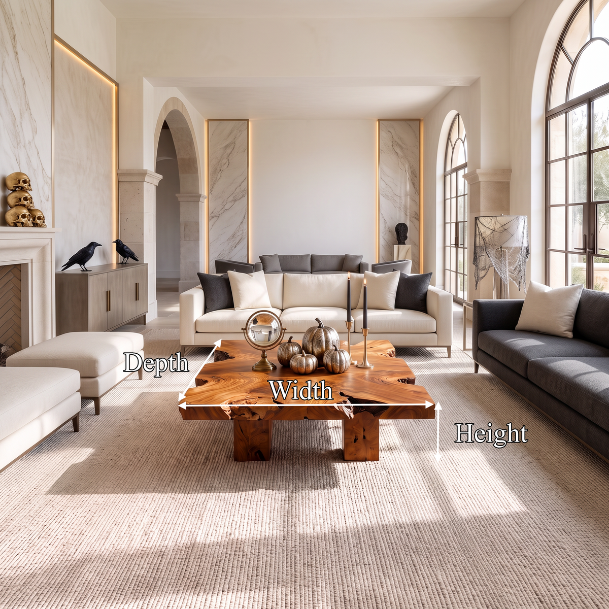 Wooden Coffee Table With Bold Natural Grain Pattern For Lounge