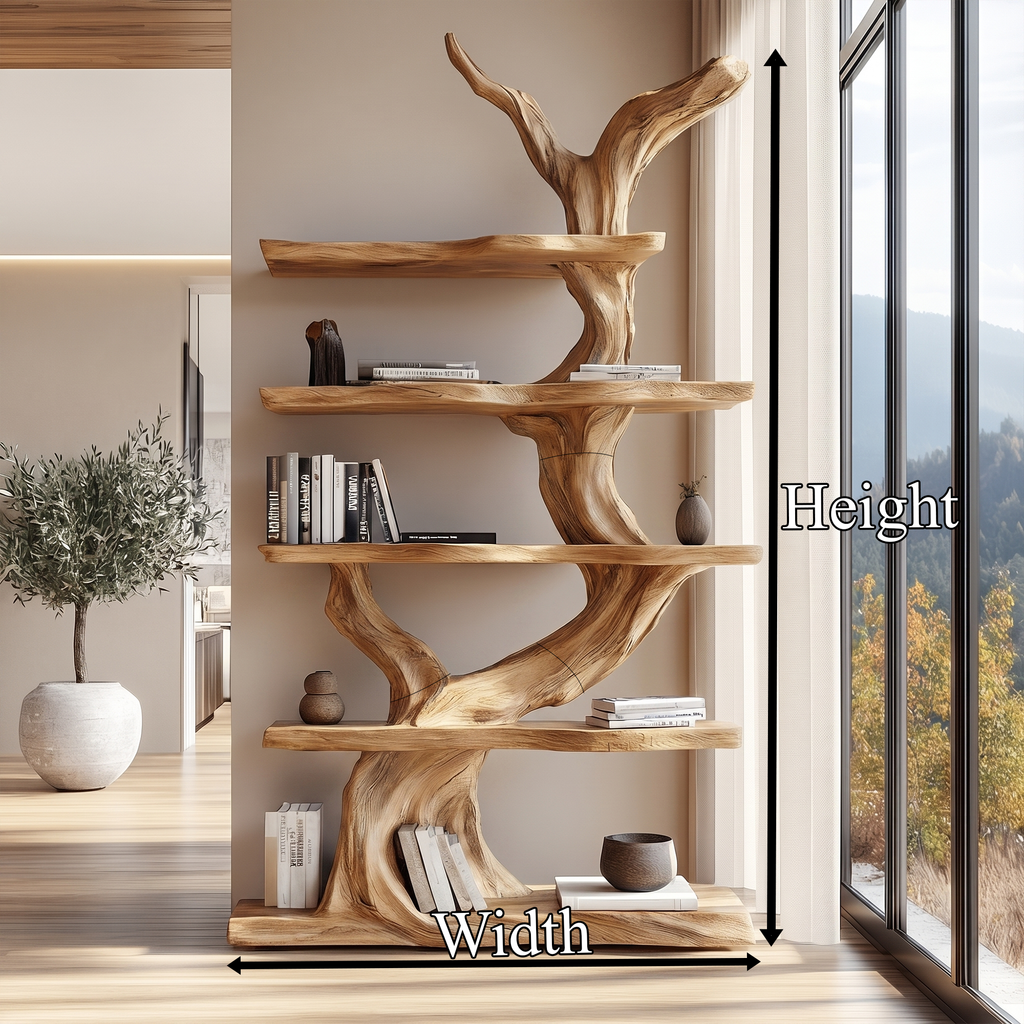 Tree Bookshelf, Sculptural Branch Multi-Tier Display Shelves