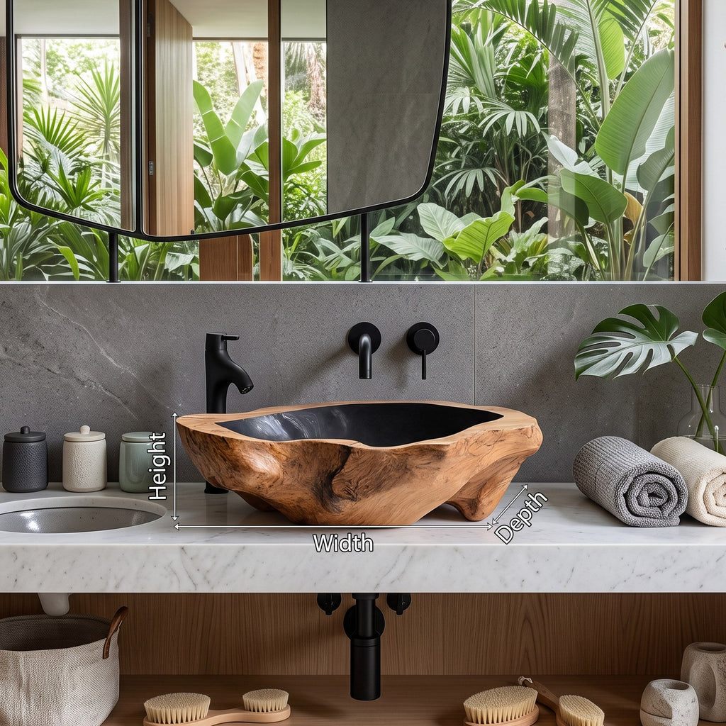 Farmhouse Wooden Vessel Sink For Bathroom