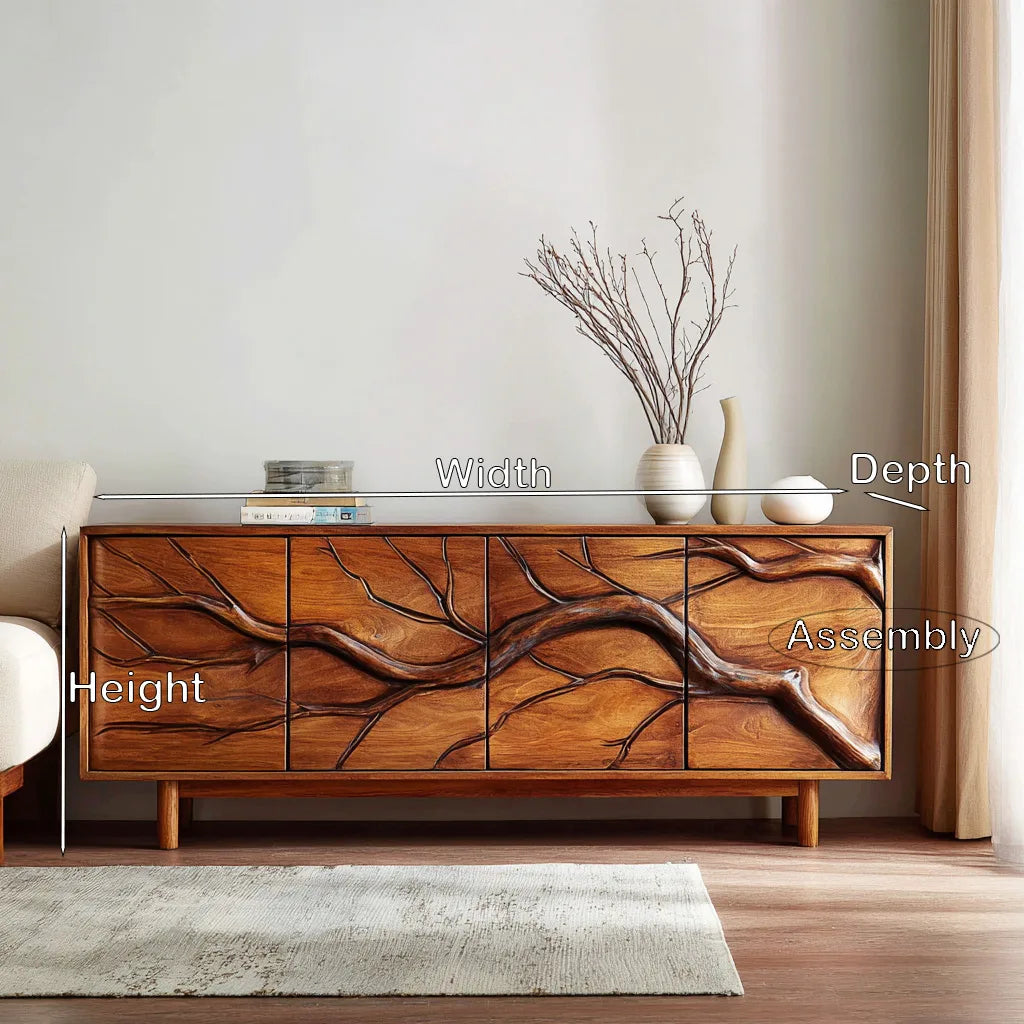 Modern Branch Carved Sideboard For Dining Area