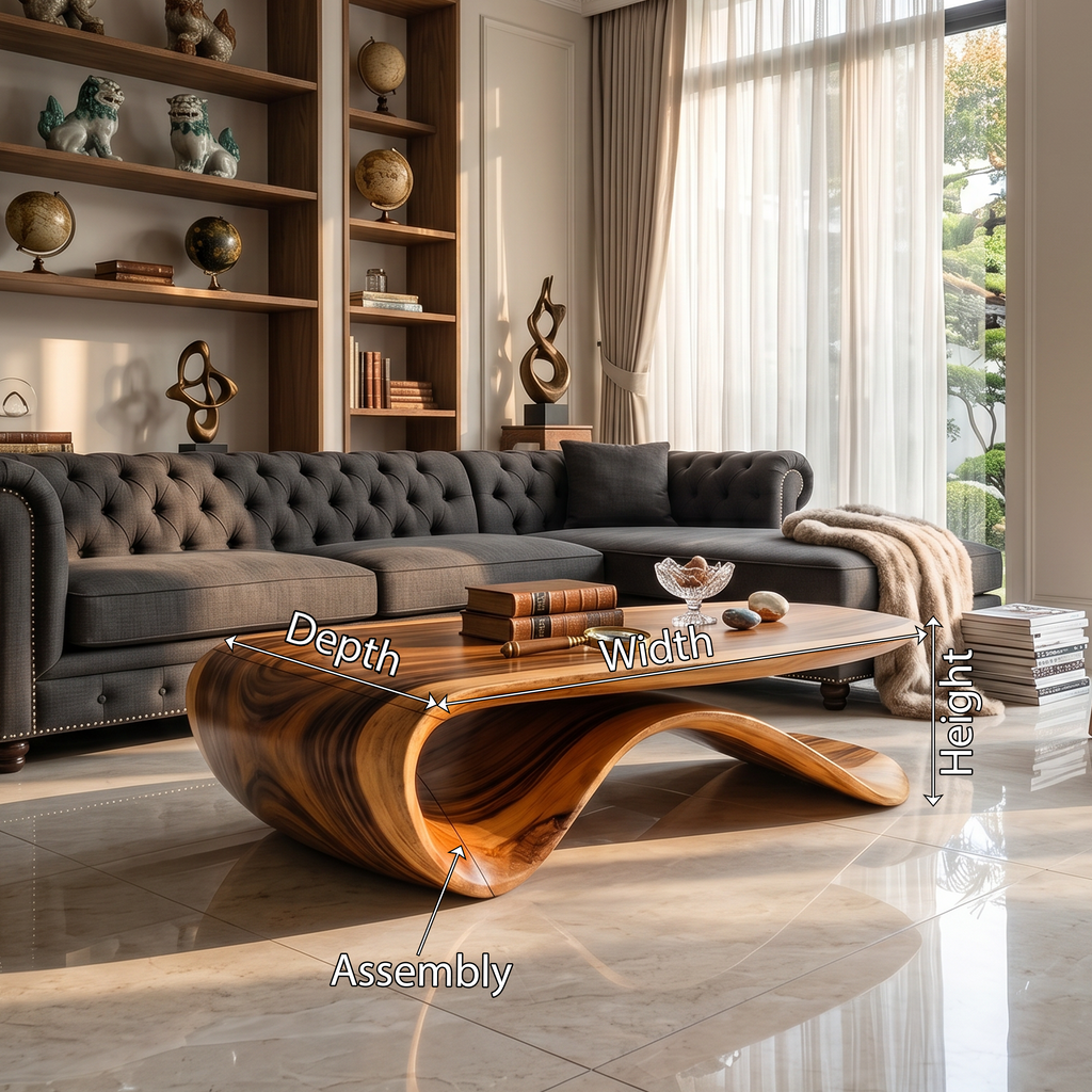 Farmhouse Solid Wood Coffee Table with Low Streamlined Profile