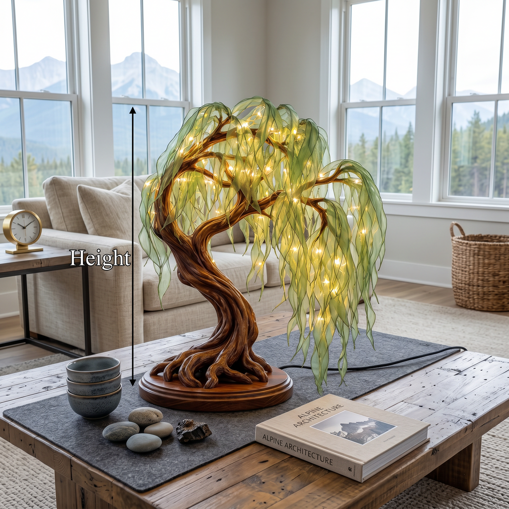 Japandi Bonsai Tree Table Lamp For Nightstand