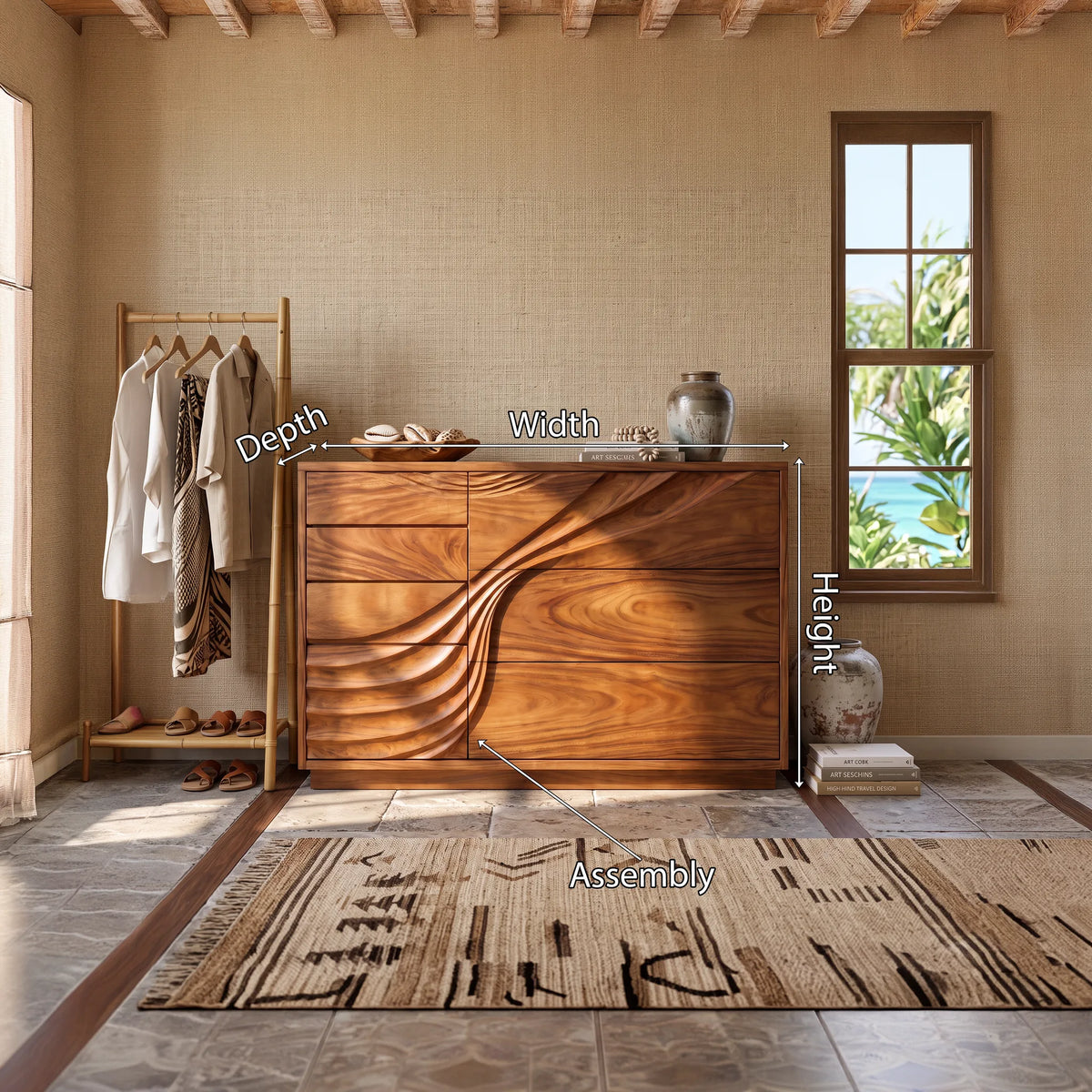 Contemporary Flowing Dresser Drawer For Bedroom Interior
