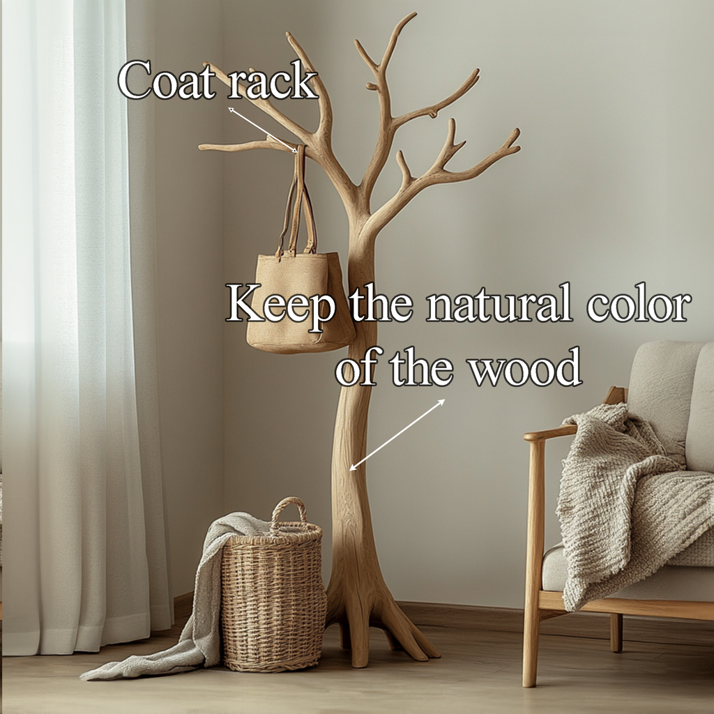 Driftwood Branch Coat Rack, Wall Mounted Solid Wood Tree Hanger