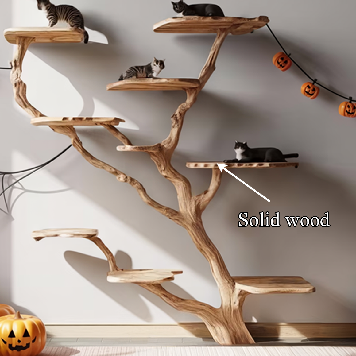Rustic Wall Mounted Cat Tree