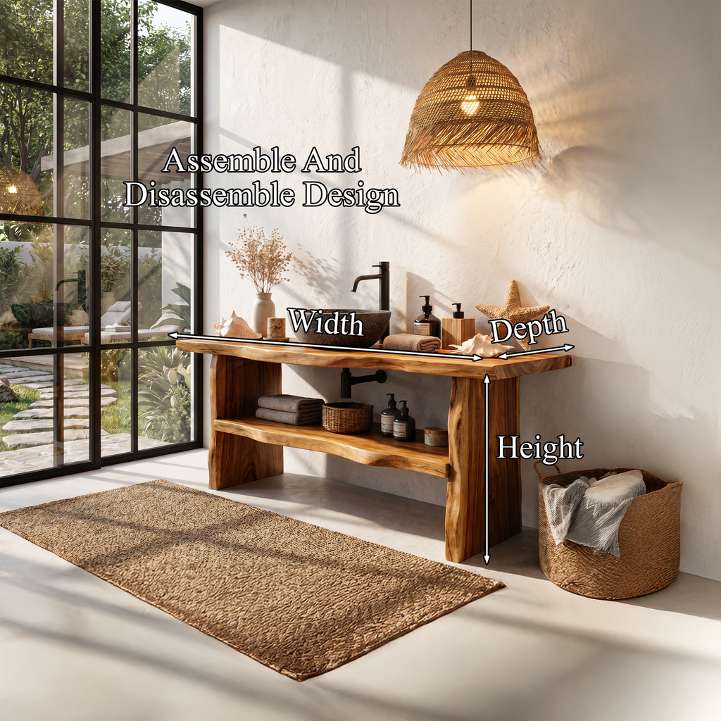 Branch Base Freestanding Wood Sink Vanity Console, 40 To 70 Inch