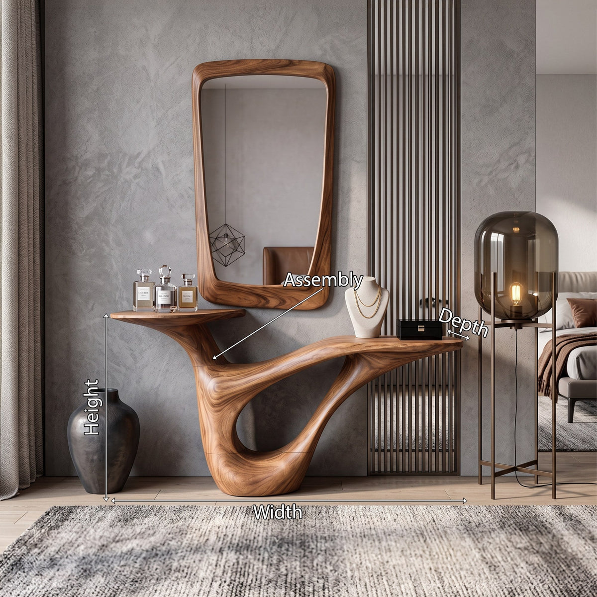 Mid Century Solid Wood Vanity For Furniture Decor Space
