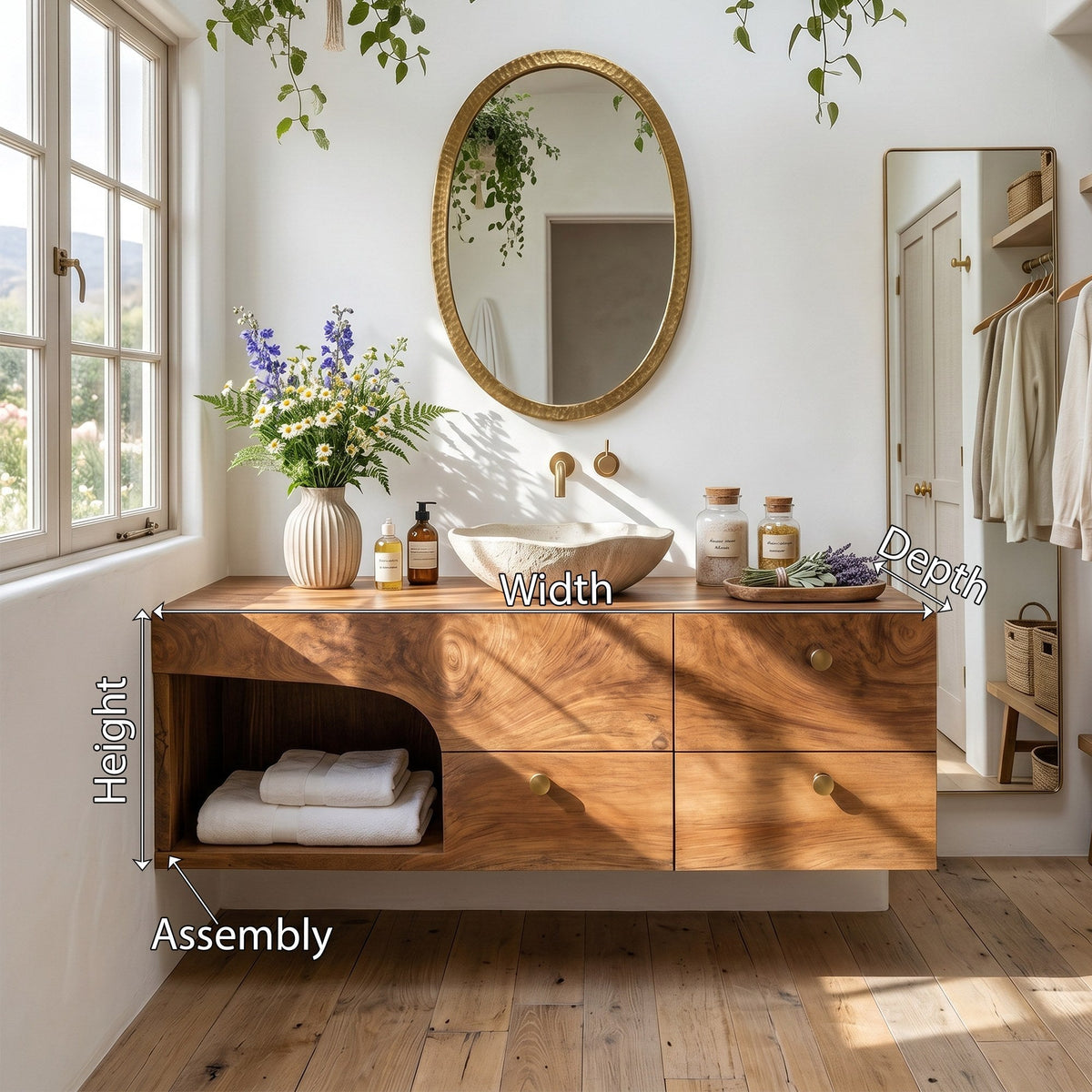 Rustic Floating Vanity For Small Bathroom Renovation