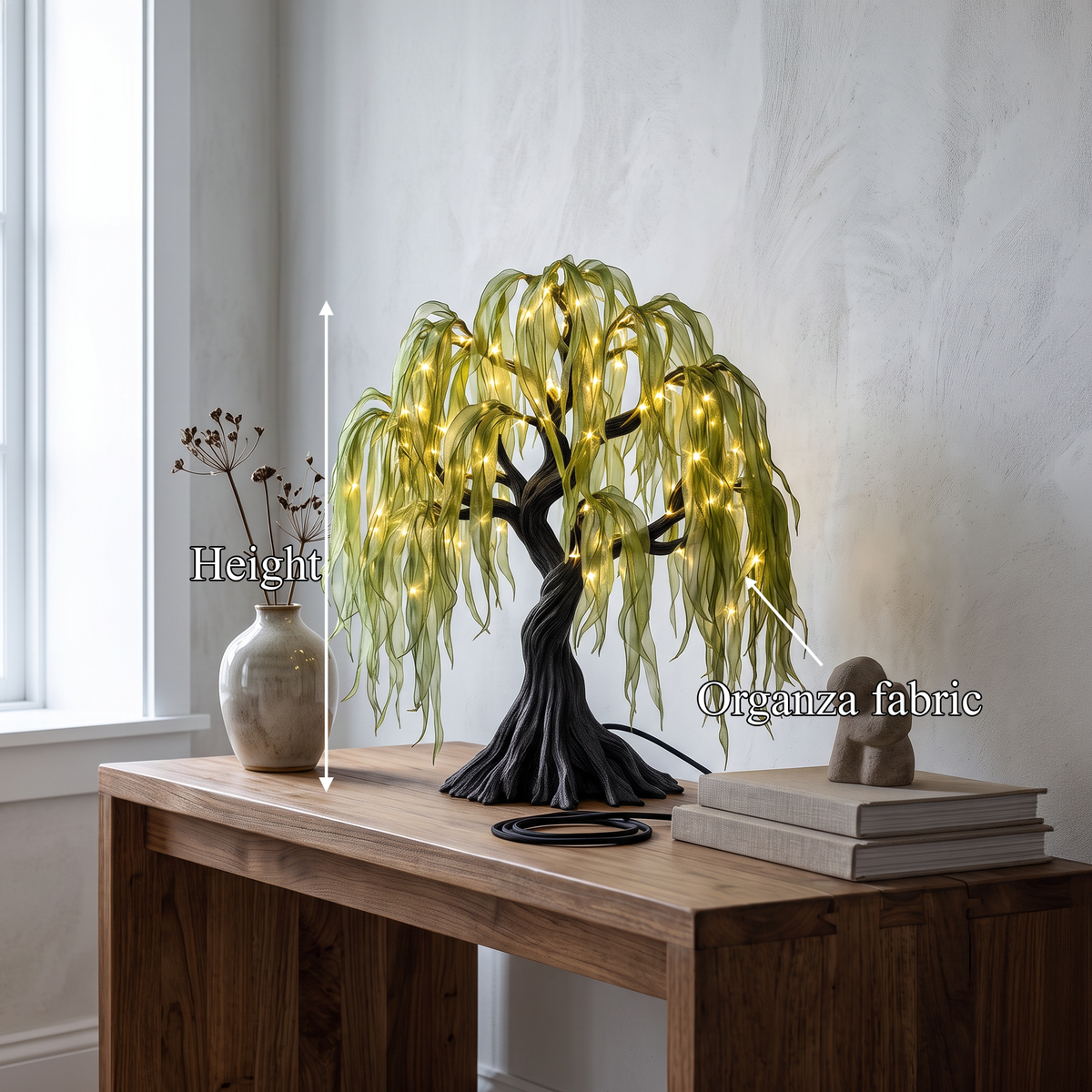 Scandinavian Bonsai Tree Table Lamp For Bedroom Decor