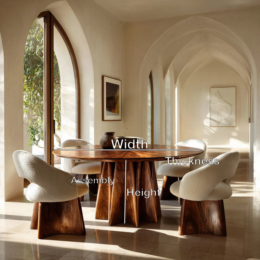 Contemporary Architectural Base Round Dining Table For Dining Room