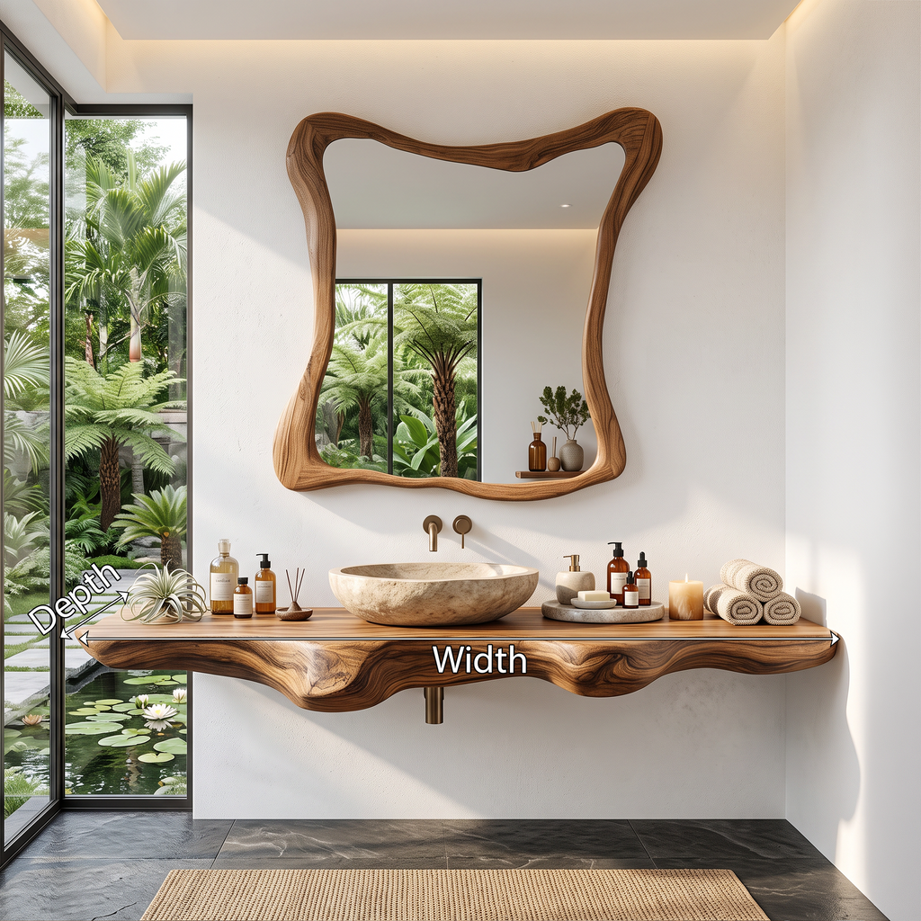 Mid Century Solid Wood Vanity For Sleek Bathroom