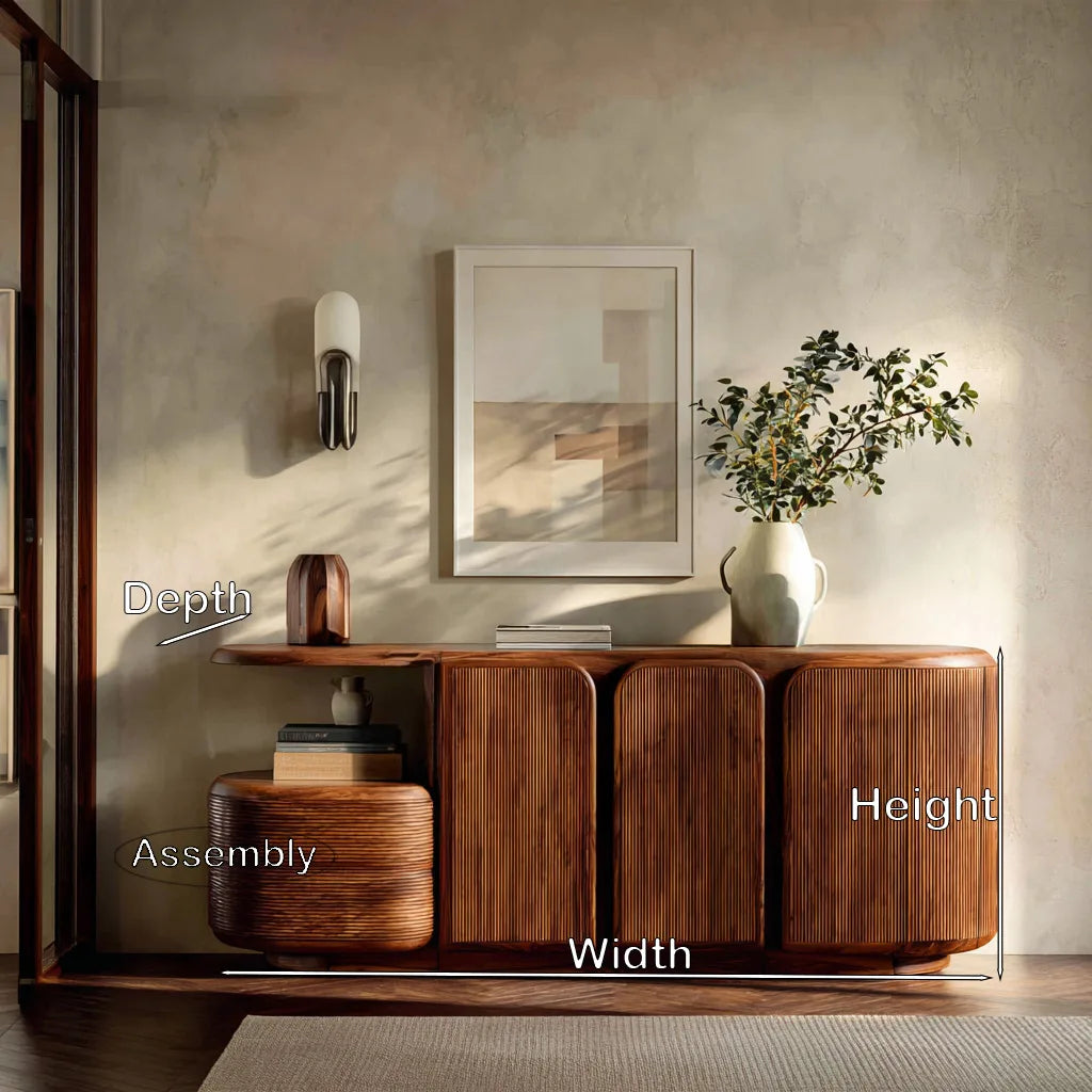 Modern Fluted Cabinet Sideboard For Hallway