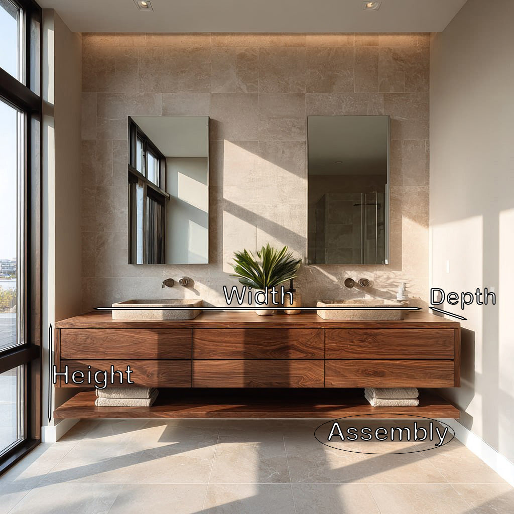 Contemporary Floating Bathroom Vanity With Multiple Drawers For