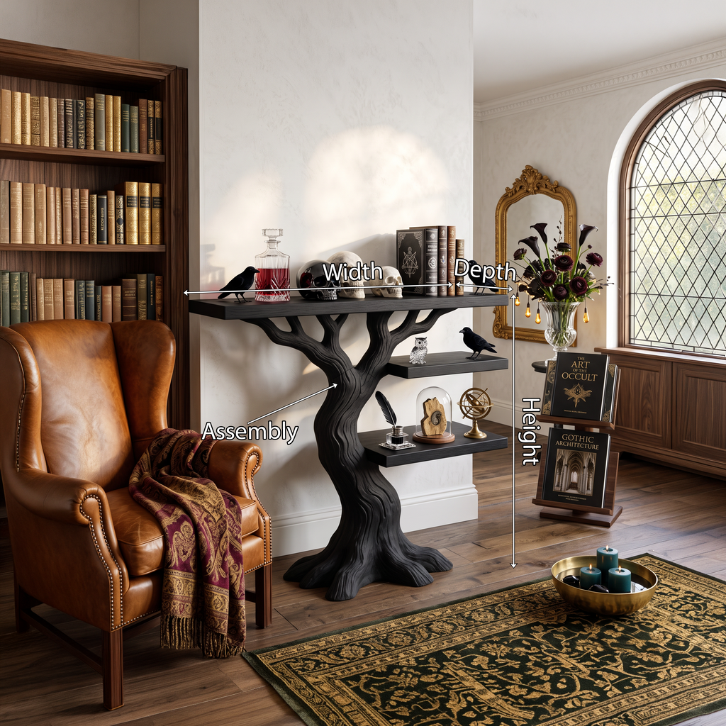 Forest Branch Base Wood Console Table For Halloween Displays