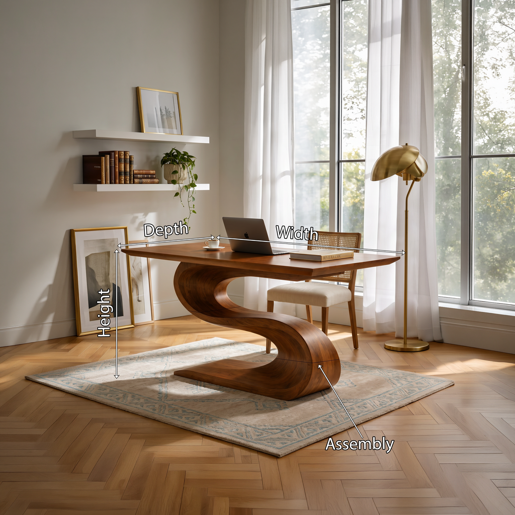 Spacious Wood Executive Desk For Open Plan Workspaces