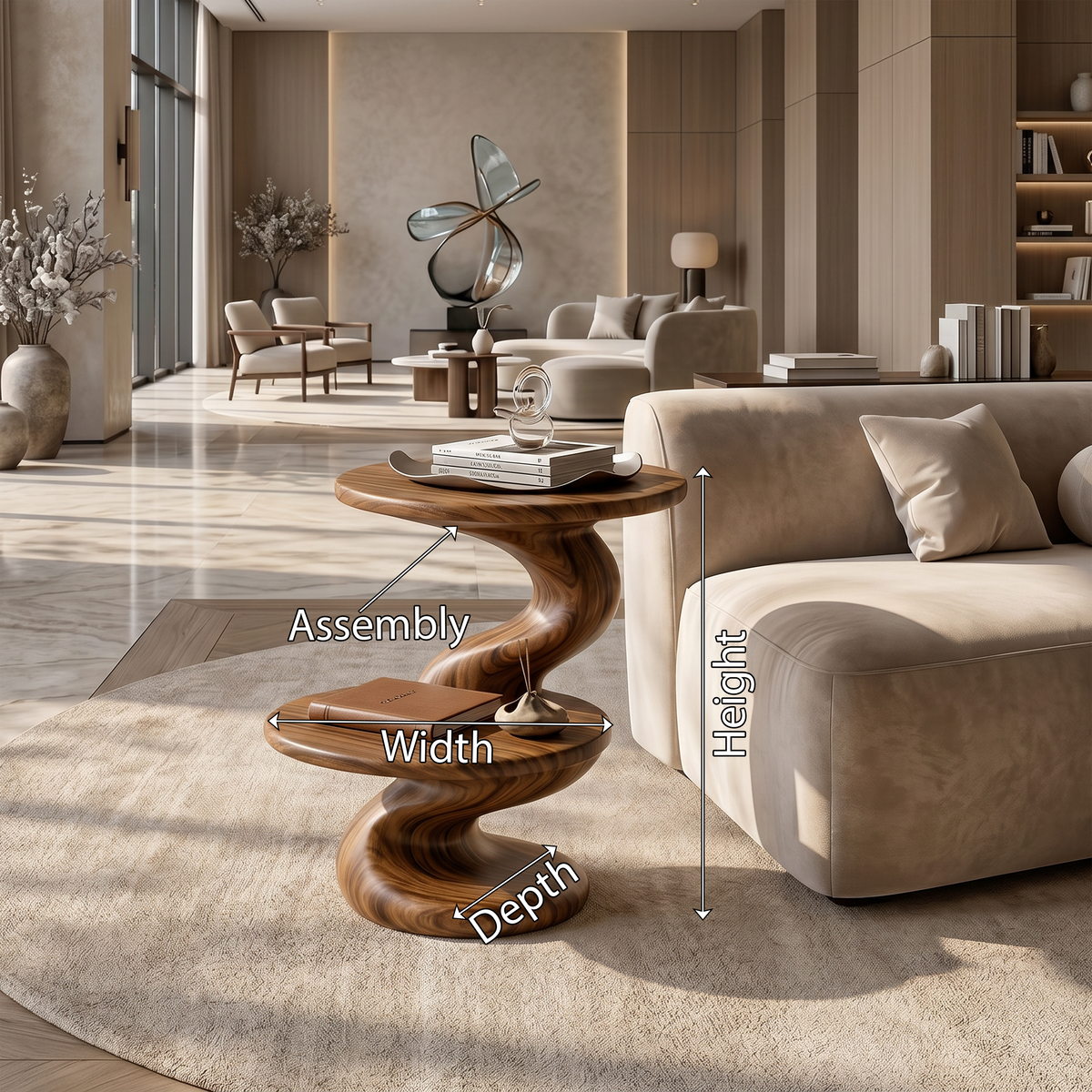 Two Level Wooden Accent Table For Lounge Seating, 16 To 24 Inch