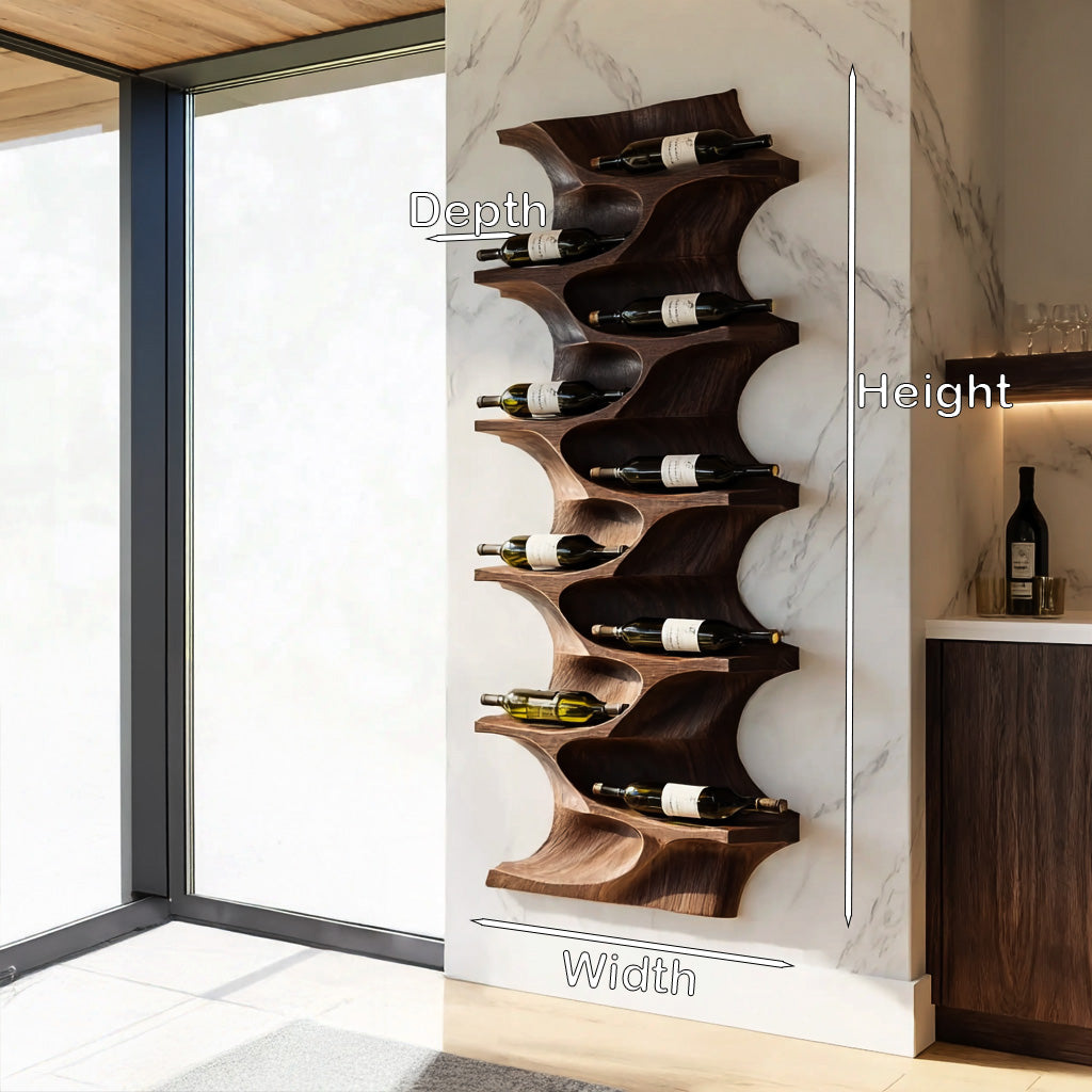 Tall Vertical Wood Wine Rack For Dining Room Walls, 50 to 70 Inch