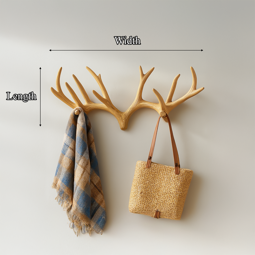 Antler Coat Rack, Minimalist Driftwood Wall-Mounted Hook Rack