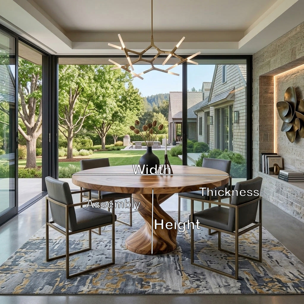 Luxury Twisted Pedestal Dining Table For Dining Room
